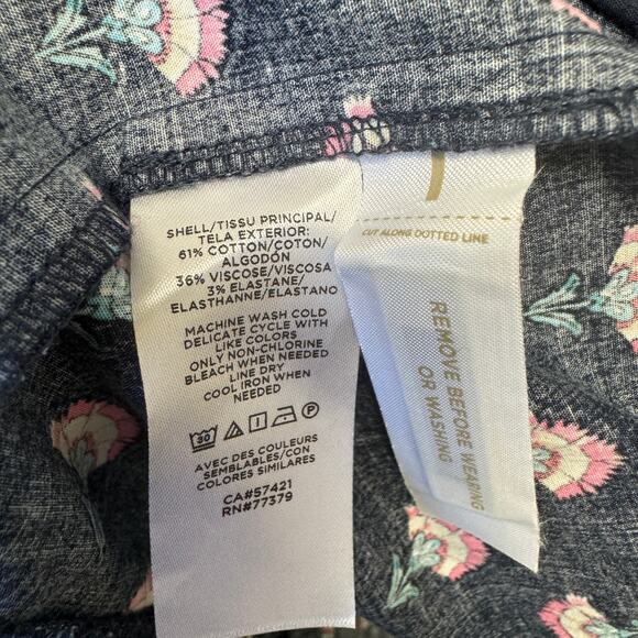 NWOT Ann Taylor Floral Puff Sleeve Shirt Dress Sz M - Picture 10 of 11